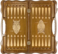 Нарды резные &quot;Сова&quot; с ручкой 60, Haleyan