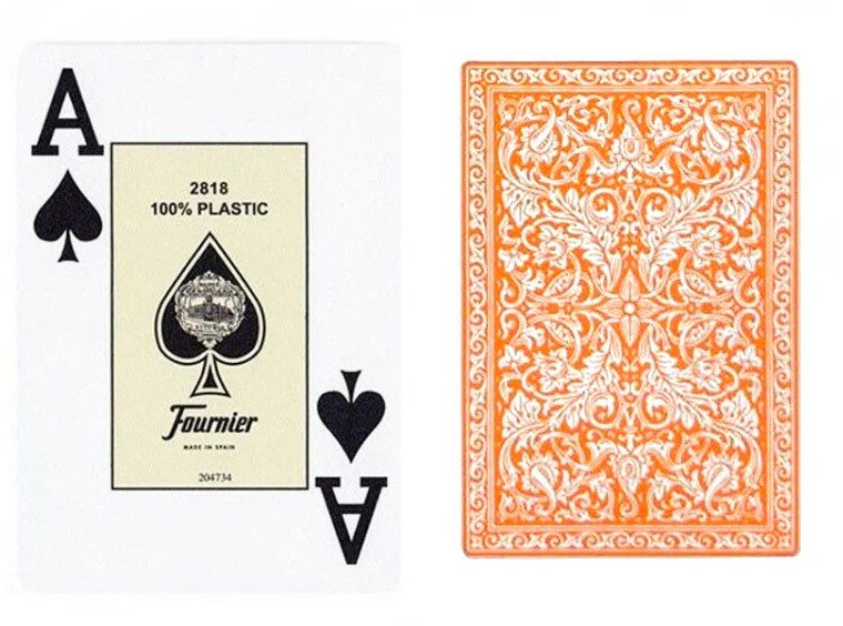 Карты "Fournier 2818 orange" 100% пластик