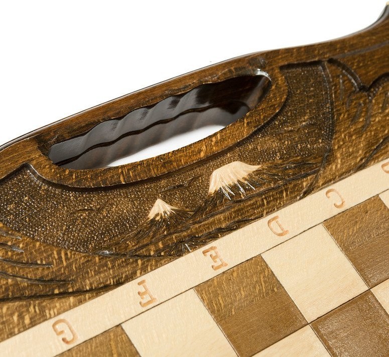 Шахматы + нарды резные c Араратом 50 с ручкой, Haleyan