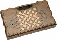 Нарды резные &quot;Корона&quot; с ручкой 30, Haleyan