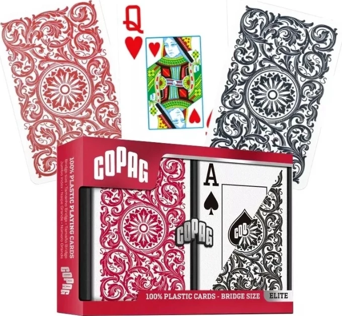 Комплект карт "Elite Bridge Size Jumbo Index Playing Cards Double Deck (red and black) Copag"
