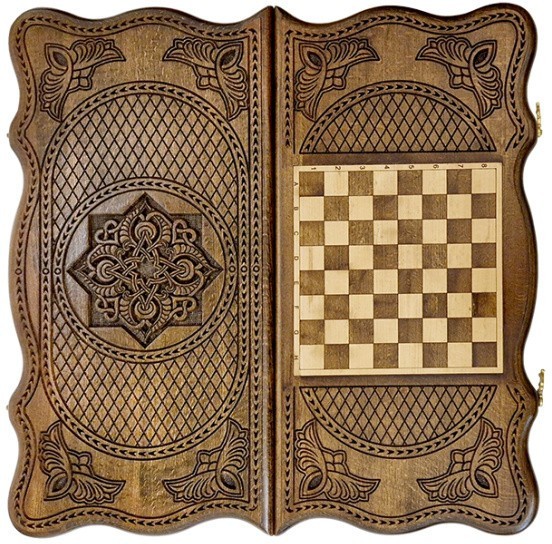 Нарды резные "Тёмный Узор 1" 50, Mirzoyan