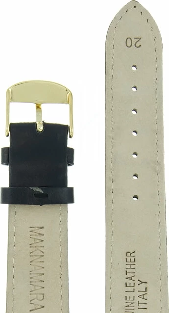 Ремешки maknamara 20 мм черн строчка зол заст mp-20016