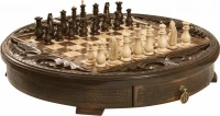 Шахматы резные в ларце &quot;Круг Света&quot; 50, Haleyan