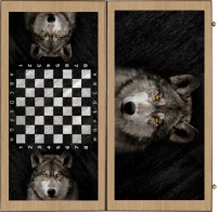 Нарды + Шашки Сирия Волк 2 средние (Россия, дерево, 50 см), Partida