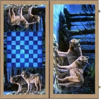 Нарды + Шашки Сирия Волки в лесу большие (Россия, дерево, 60 см), Partida