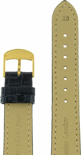 Ремешки velengton 20 чер croco с оранж строчкой золот. заст