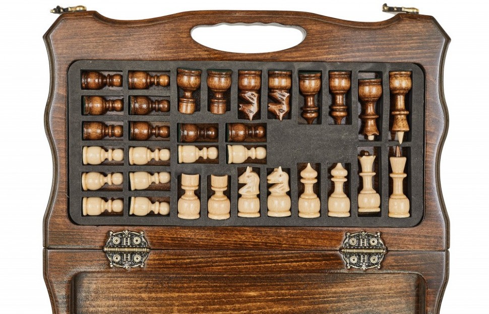 Шахматы резные с Араратом, ручкой и ложементом 40, Haleyan