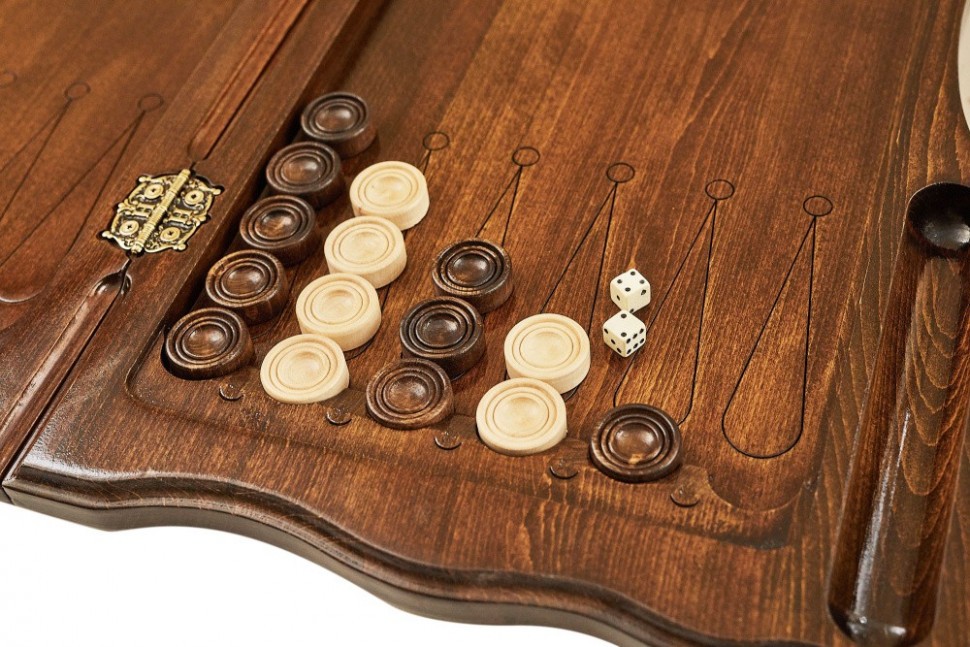 Нарды резные "Охота", с ручкой, Haleyan