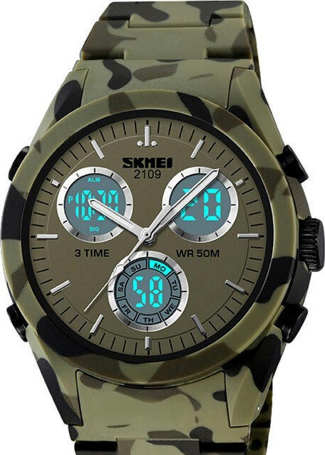 Наручные часы skmei 2109cmgn army green camouflage