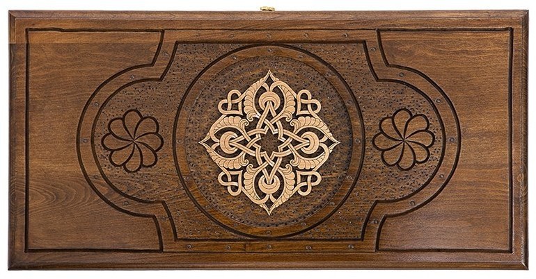 Нарды резные "Золотой Узор 1" 50, Mirzoyan