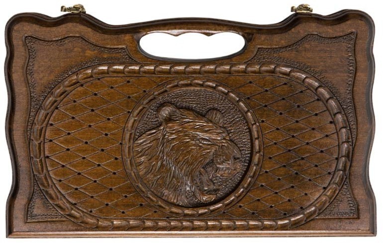 Нарды резные "Тигр" с ручкой 30, Haleyan