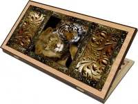 Нарды + Шашки Сирия Львы малые (Россия, дерево, 40 см), Partida