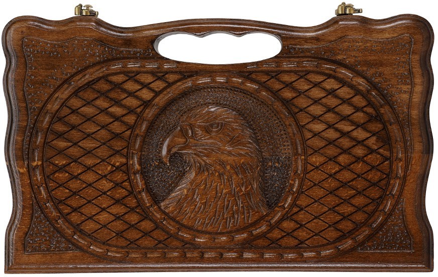 Нарды резные "Орел" с ручкой 30, Haleyan