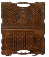 Нарды резные &quot;Орел&quot; с ручкой 30, Haleyan