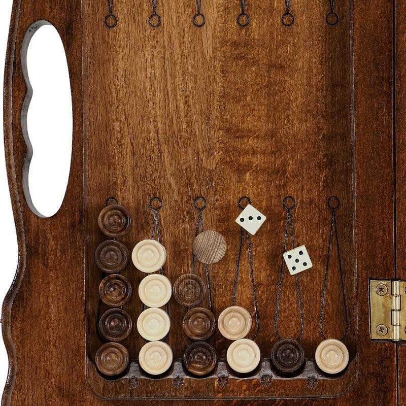 Нарды резные "Орел" с ручкой 30, Haleyan