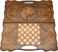 Нарды резные &quot;Тигр&quot; с ручкой, Haleyan