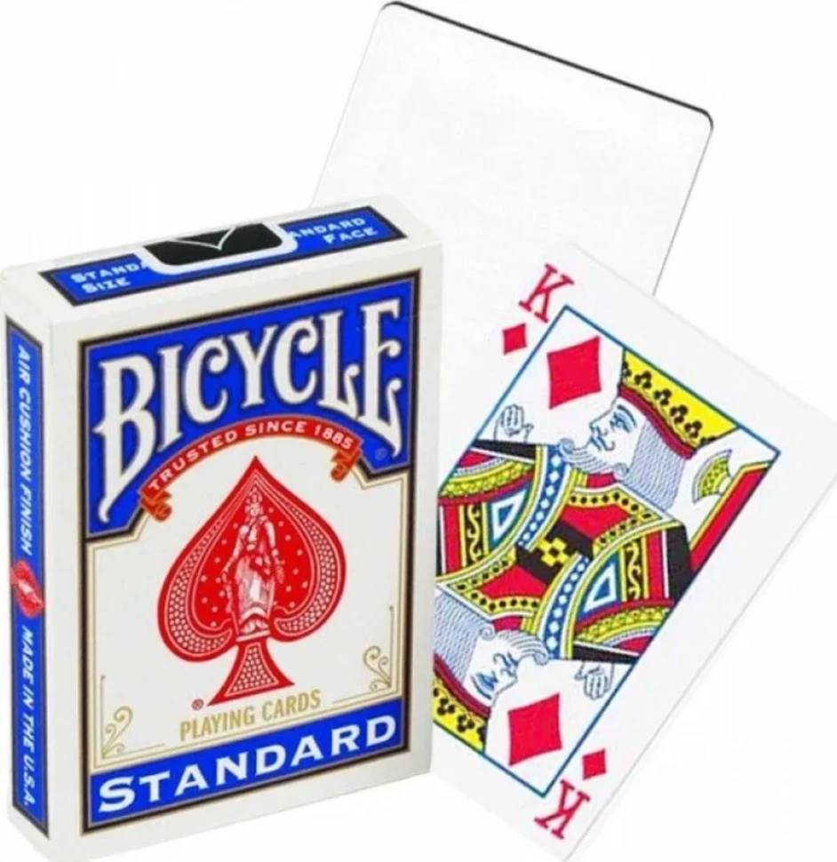 Карты "Bicycle Blank Back Standard Face blue" / рубашка пустая, лицо стандарт