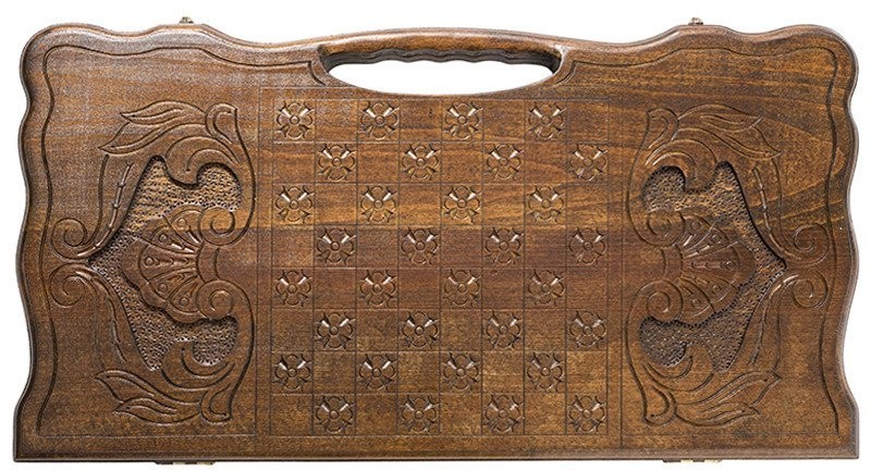 Нарды резные "Лев" с ручкой, Haleyan