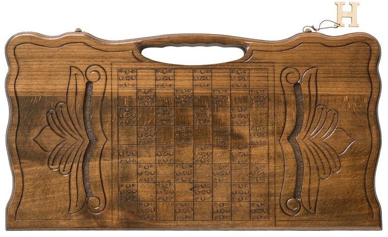 Нарды резные "Орел" с ручкой 60, Haleyan