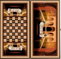 Нарды + Шашки Сирия Шейхи малые (Россия, дерево, 40 см), Partida