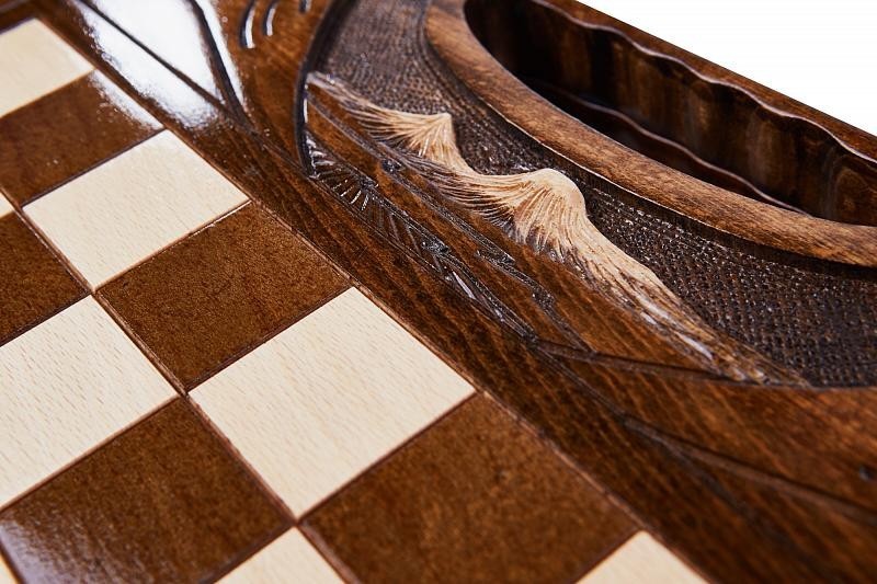 Шахматы резные с араратом, ручкой и ложементом 50, Haleyan