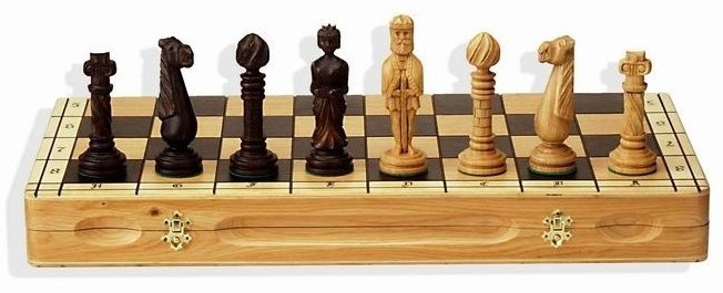 Шахматы "Дубовые" 64 см маркетри, Madon (деревянные, Польша)