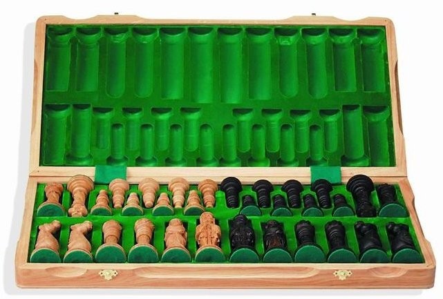 Шахматы "Дубовые" 64 см маркетри, Madon (деревянные, Польша)