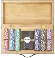 Набор для покера Crown на 300 фишек в кейсе из бука, Partida