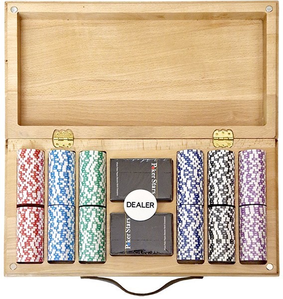 Набор для покера Crown на 300 фишек в кейсе из бука, Partida