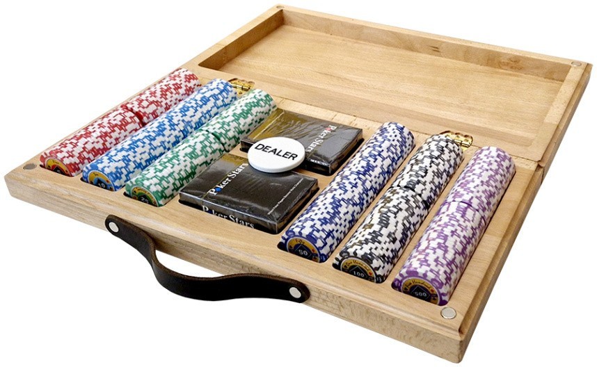 Набор для покера Crown на 300 фишек в кейсе из бука, Partida