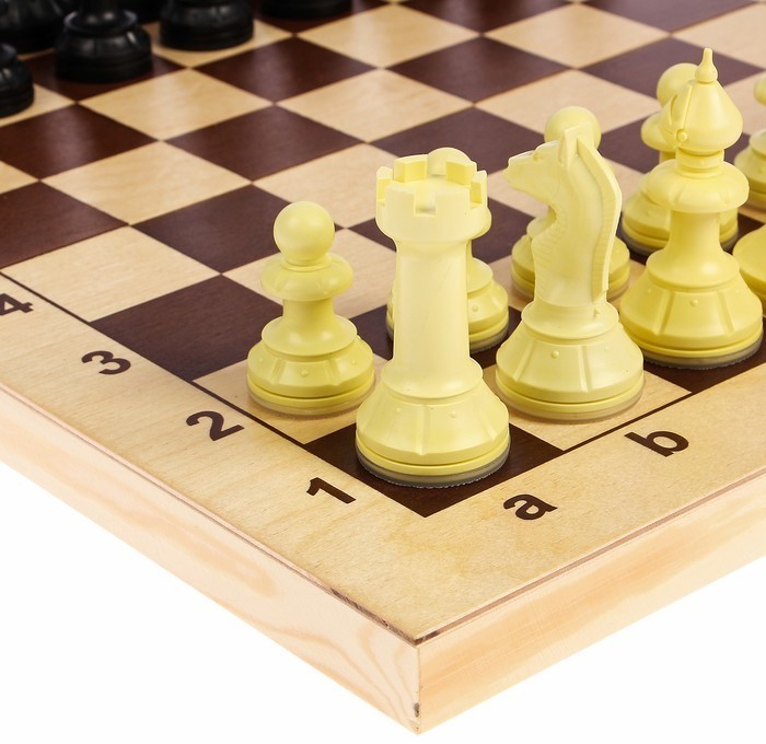Шахматы + Шашки "АЙВЕНГО" (Россия, Дерево, 43х22х6 см)