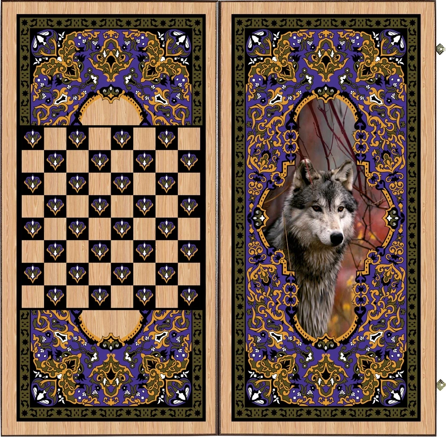 Нарды + Шашки Сирия Волк большие (Россия, дерево, 60 см), Partida