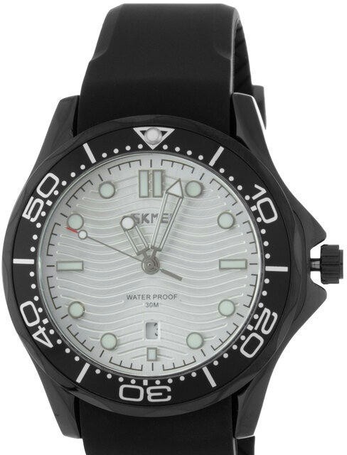 Наручные часы skmei 9276pbksi black/silver-silicone strap