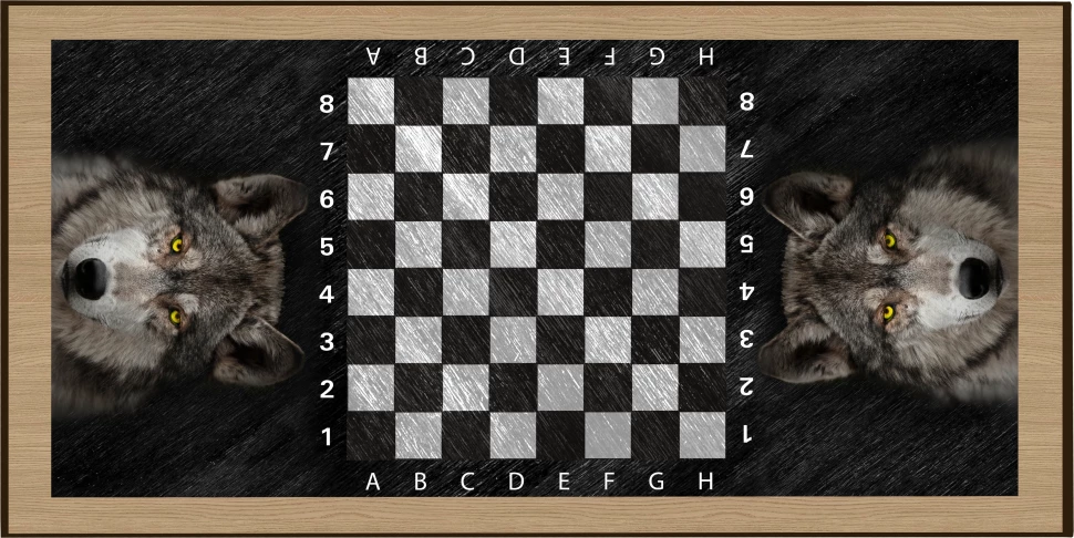 Нарды + Шашки Сирия Волк 2 средние (Россия, дерево, 50 см), Partida