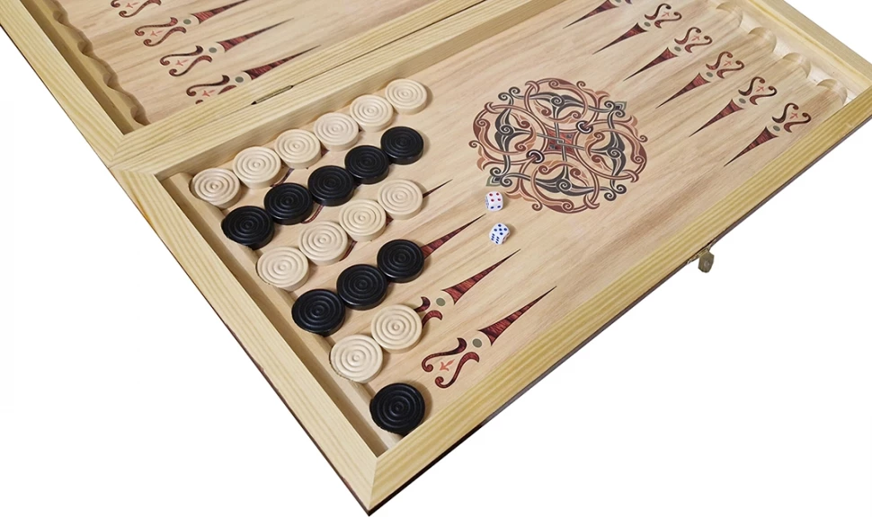 Нарды + Шашки Сирия Волк 2 средние (Россия, дерево, 50 см), Partida