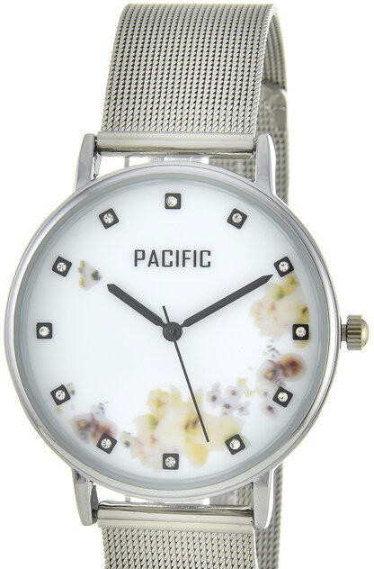 Наручные часы pacific x6182-2 корп-хром циф-бел/чер сетка