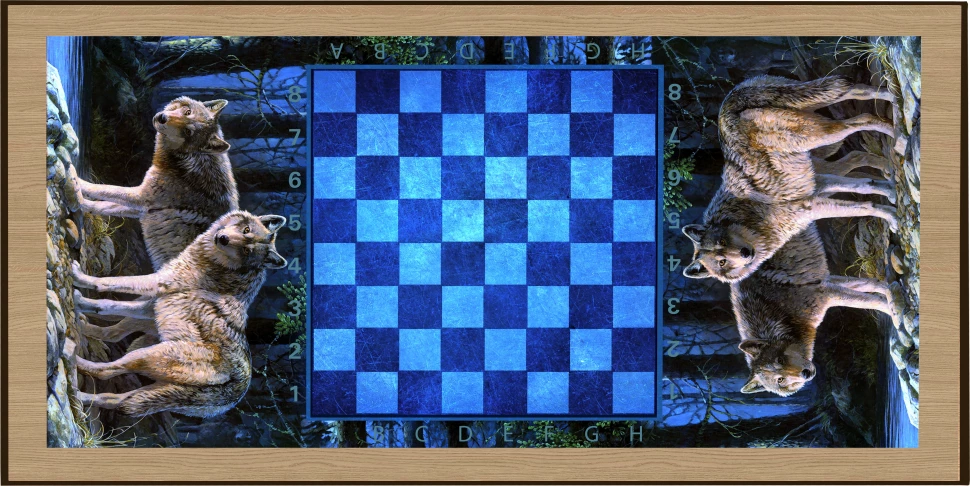 Нарды + Шашки Сирия Волки в лесу большие (Россия, дерево, 60 см), Partida