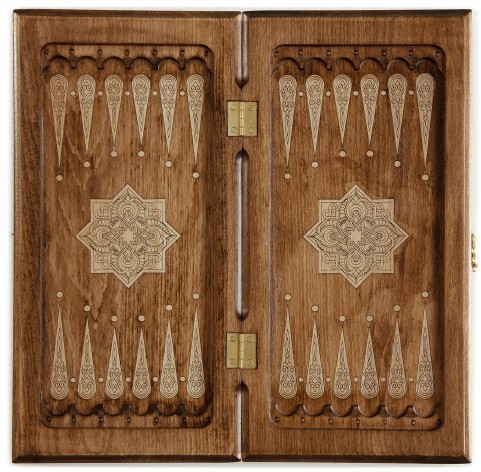 Нарды резные "Золотой узор 3" 40, Mirzoyan