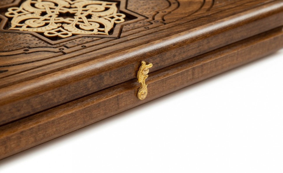 Нарды резные "Золотой узор 3" 40, Mirzoyan