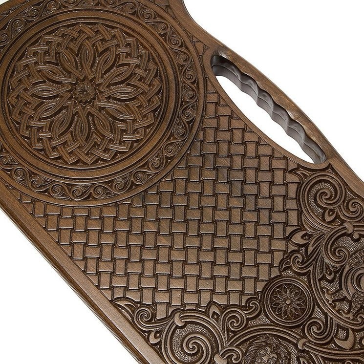 Нарды резные "Армянский узор 6" с ручкой 60, Haleyan