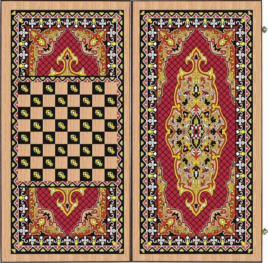 Нарды + Шашки Сирия Красные большие (Россия, дерево, 60 см), Partida