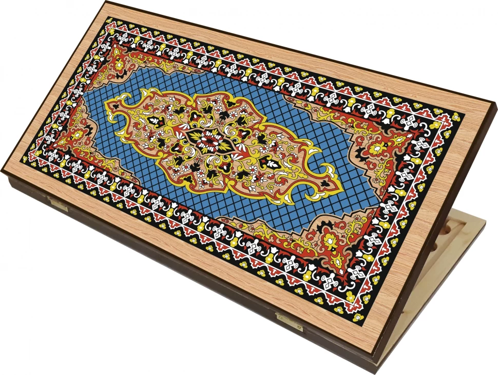 Нарды + Шашки Сирия Голубые большие (Россия, дерево, 60 см), Partida