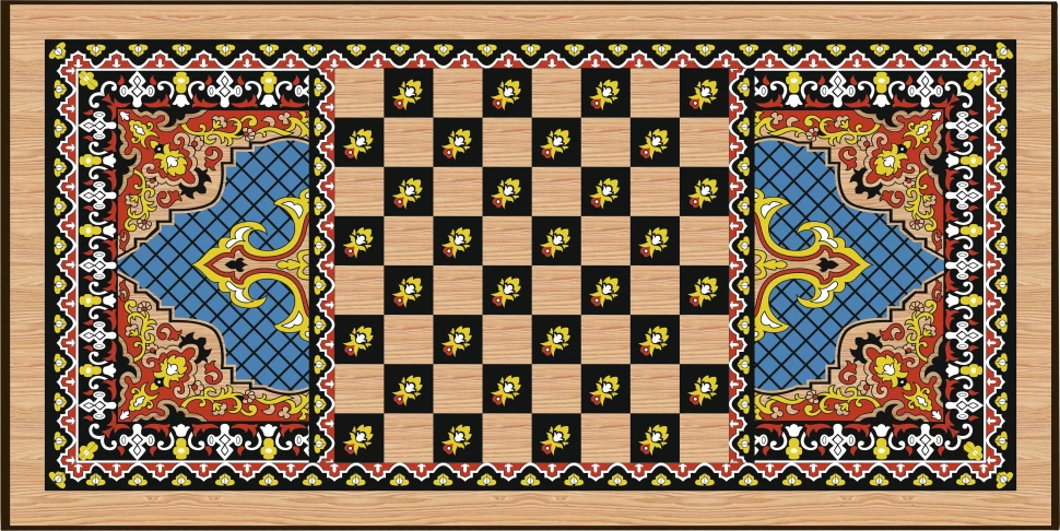 Нарды + Шашки Сирия Голубые большие (Россия, дерево, 60 см), Partida