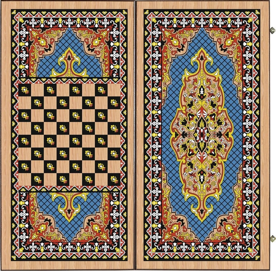 Нарды + Шашки Сирия Голубые большие (Россия, дерево, 60 см), Partida