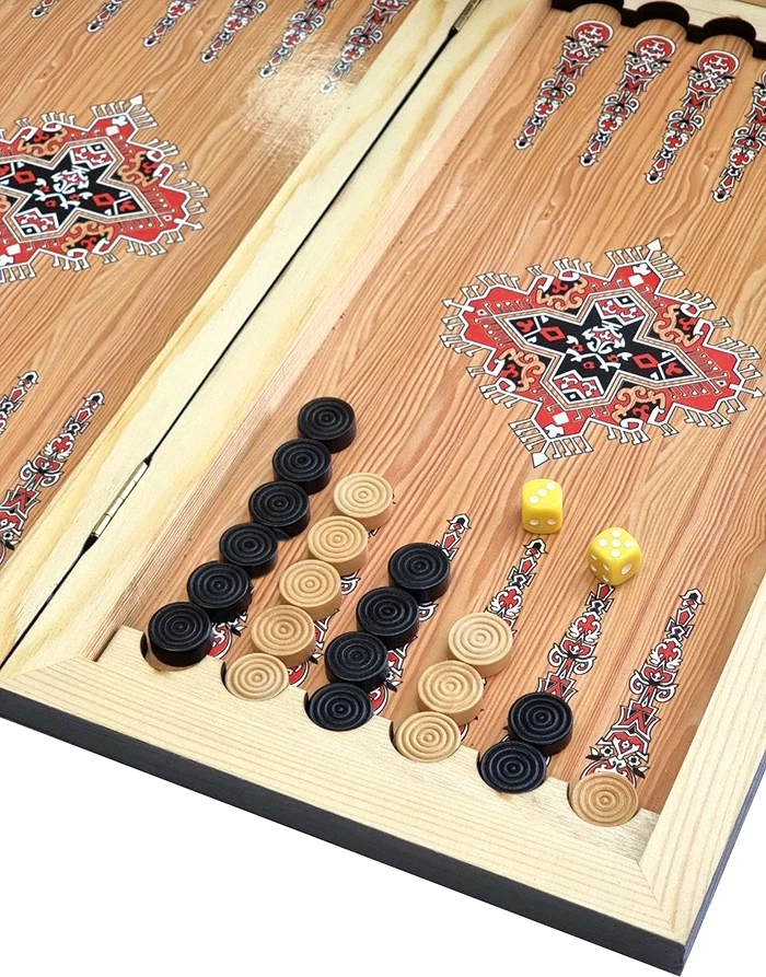 Нарды + Шашки Сирия Львы средние (Россия, дерево, 50 см), Partida