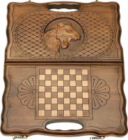 Нарды резные &quot;Тигр&quot; с ручкой 30, Haleyan