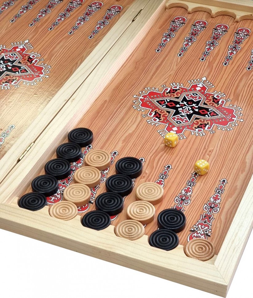 Нарды + Шашки Сирия Голубые малые (Россия, дерево, 40 см), Partida