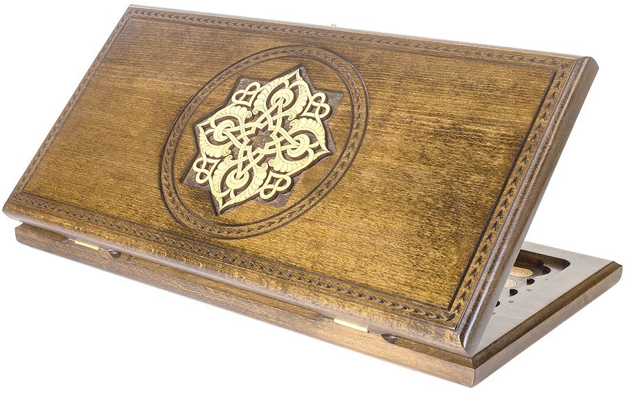 Нарды резные "Золотой Узор 2" 50, Mirzoyan