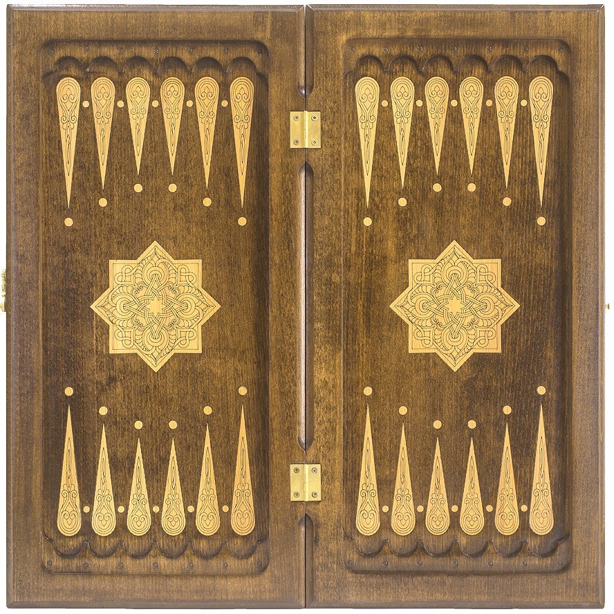 Нарды резные "Золотой Узор 2" 50, Mirzoyan